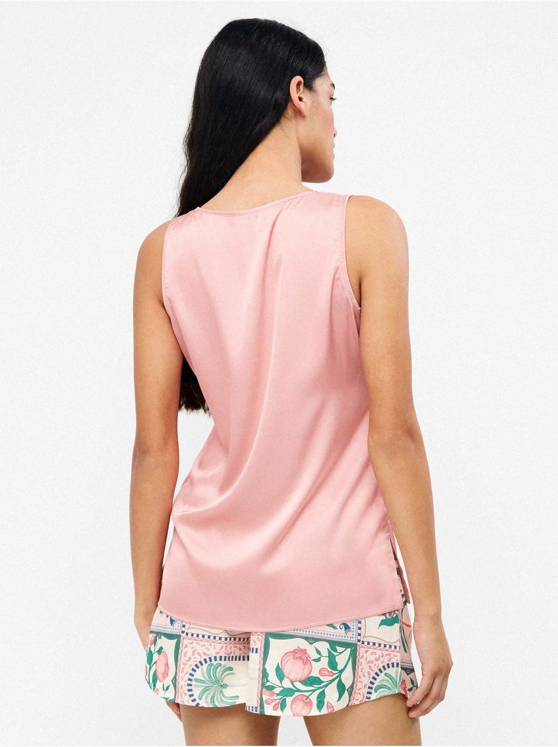 Pantalón corto short con estampado floral en tejido de satén Multicolor - Kiabi