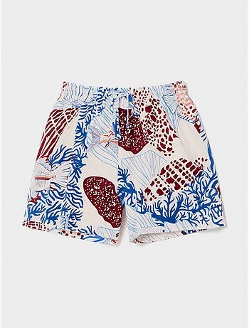 Pantalón corto short estampado en tejido algodón y modal