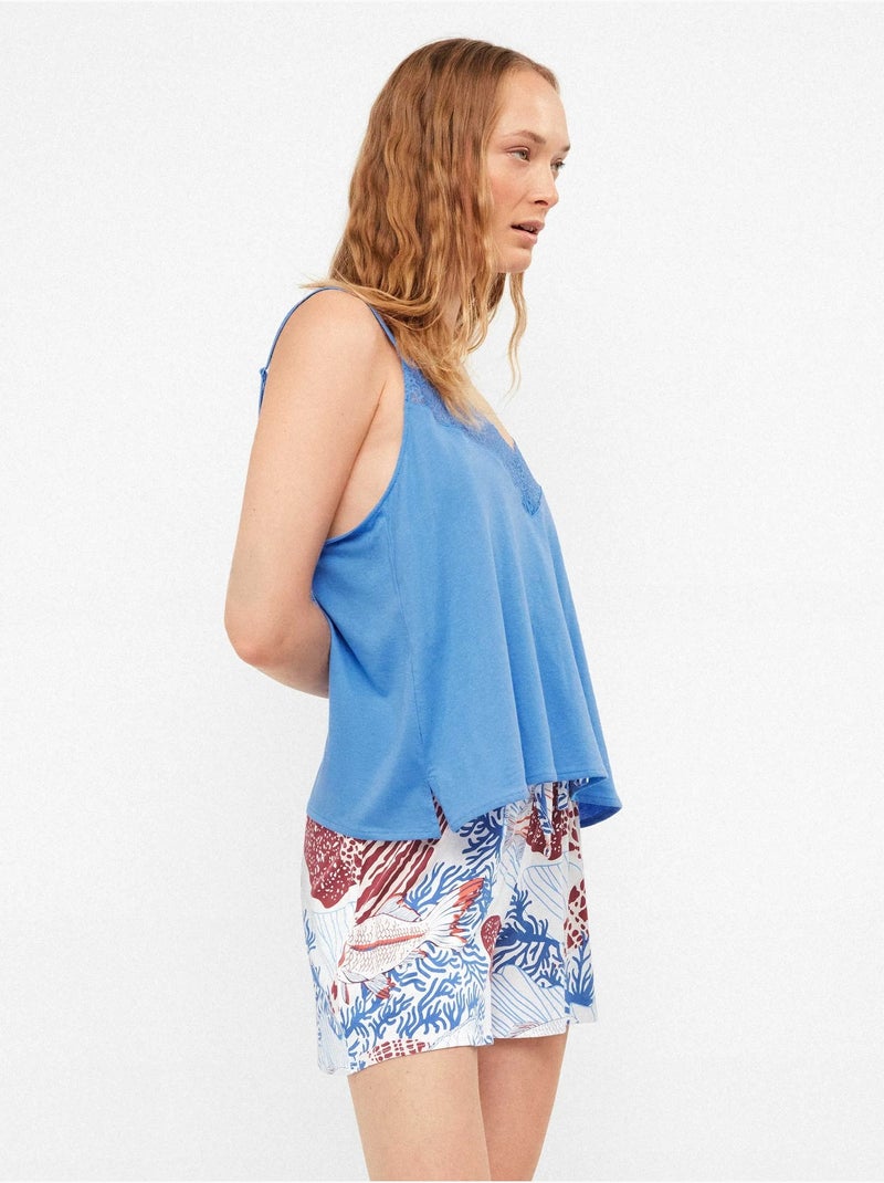Pantalón corto short estampado en tejido algodón y modal Multicolor - Kiabi