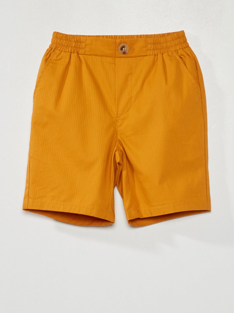Pantalón corto tipo bermudas de rayas AMARILLO - Kiabi