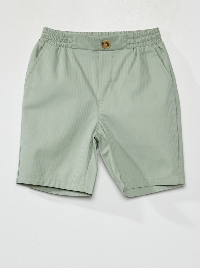 Pantalón corto tipo bermudas de rayas VERDE - Kiabi