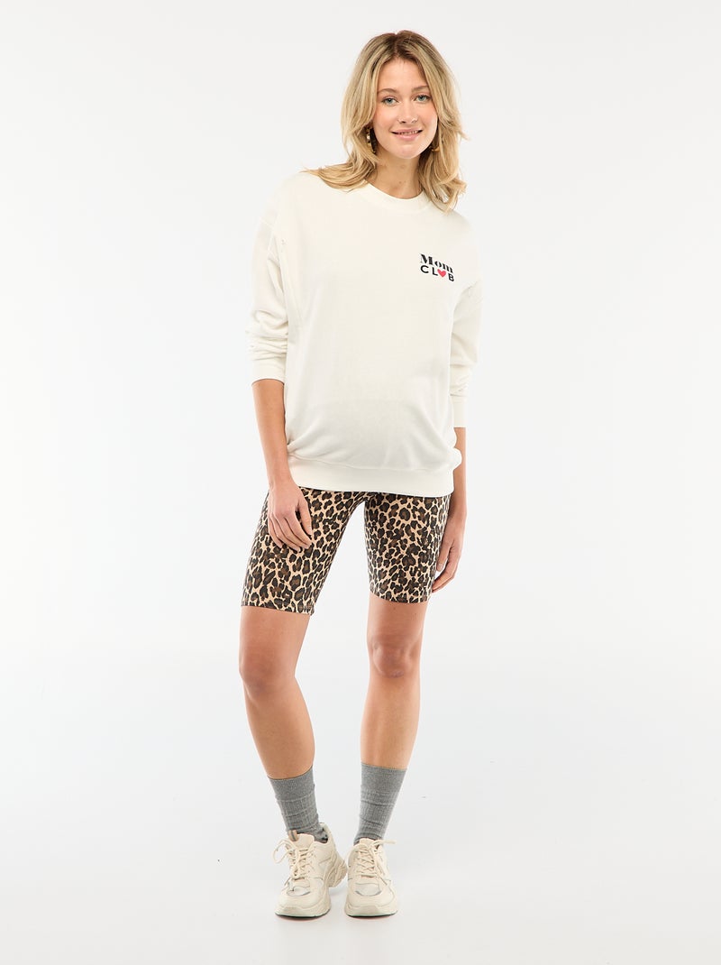 Pantalón corto tipo ciclista premamá Beige - Kiabi