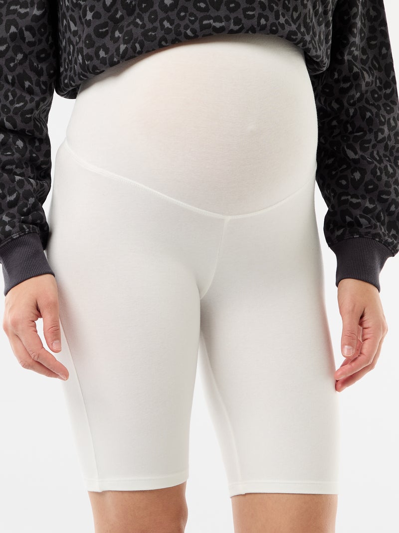 Pantalón corto tipo ciclista premamá Blanco - Kiabi