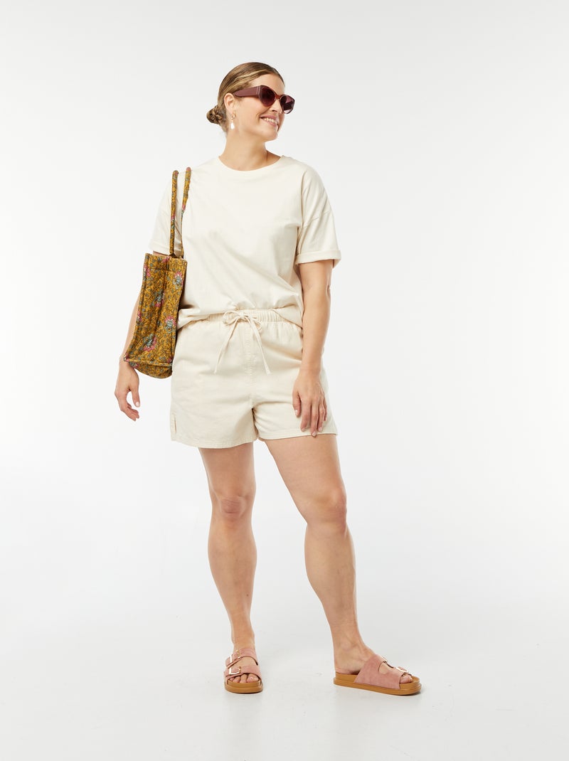 Pantalón corto vaporoso vaquero BLANCO - Kiabi