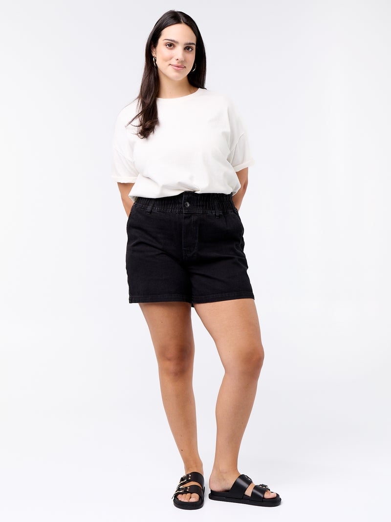 Pantalón corto vaquero con bolsillos Gris - Kiabi