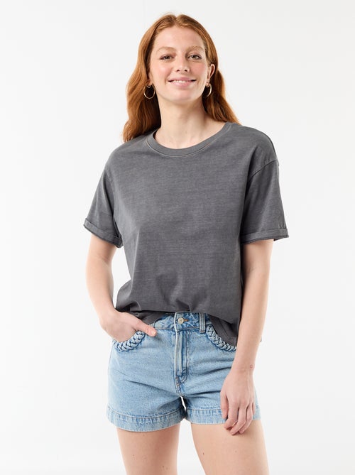 Pantalón corto vaquero con bolsillos trenzados - Kiabi
