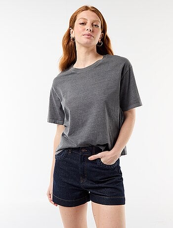 Pantalón corto vaquero con bolsillos trenzados