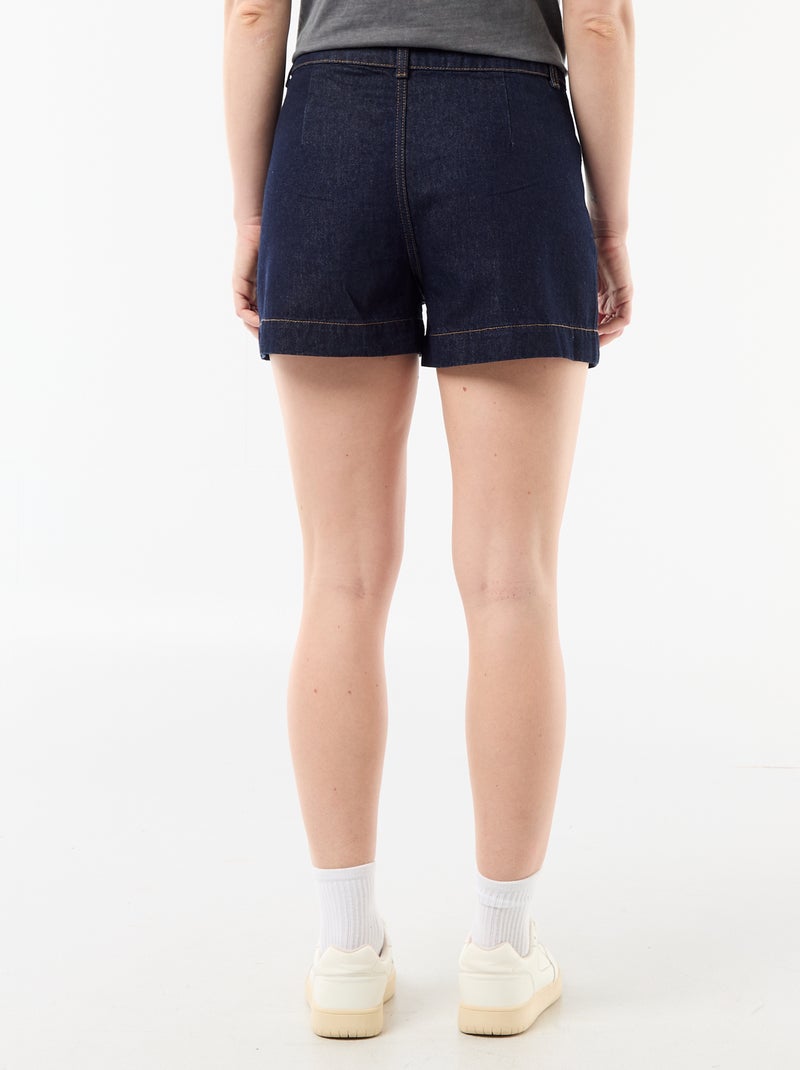 Pantalón corto vaquero con bolsillos trenzados Azul - Kiabi