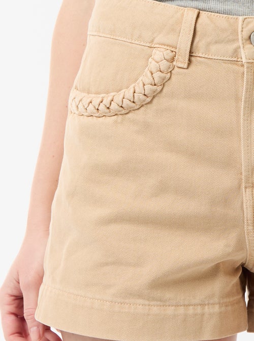 Pantalón corto vaquero con bolsillos trenzados - Kiabi