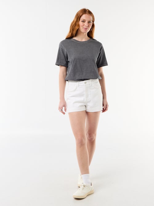 Pantalón corto vaquero con bolsillos trenzados - Kiabi