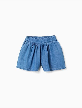 Pantalón corto vaquero con cintura elástica y bolsillos