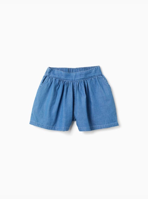 Pantalón corto vaquero con cintura elástica y bolsillos - Kiabi