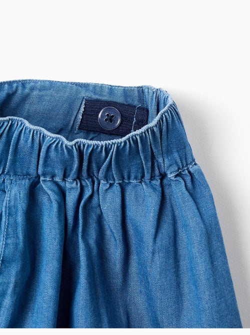 Pantalón corto vaquero con cintura elástica y bolsillos - Kiabi