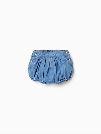 Pantalón corto vaquero con cintura y dobladillo elásticos