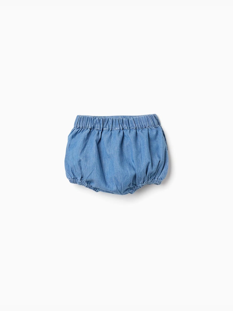 Pantalón corto vaquero con cintura y dobladillo elásticos Azul Azul - Kiabi