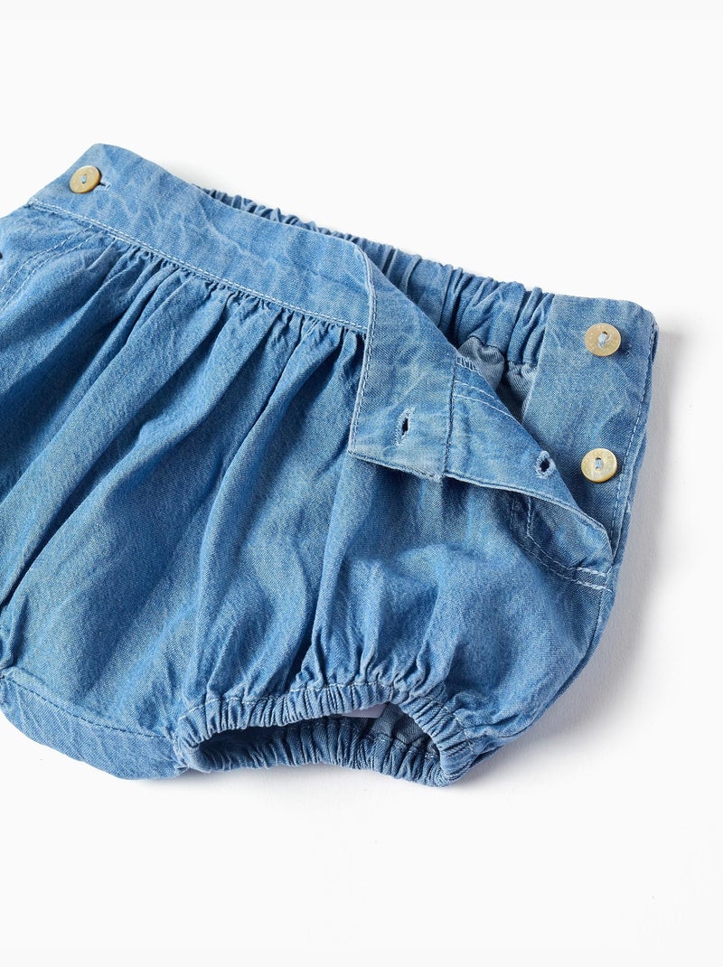Pantalón corto vaquero con cintura y dobladillo elásticos Azul Azul - Kiabi