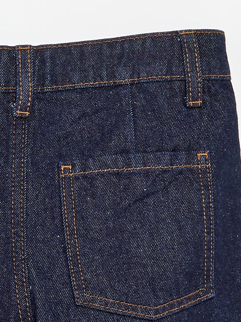 Pantalón corto vaquero con efecto plisado Azul - Kiabi