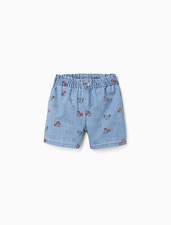 Pantalón corto vaquero con Minnie y cintura elástica