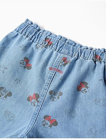 Pantalón corto vaquero con Minnie y cintura elástica