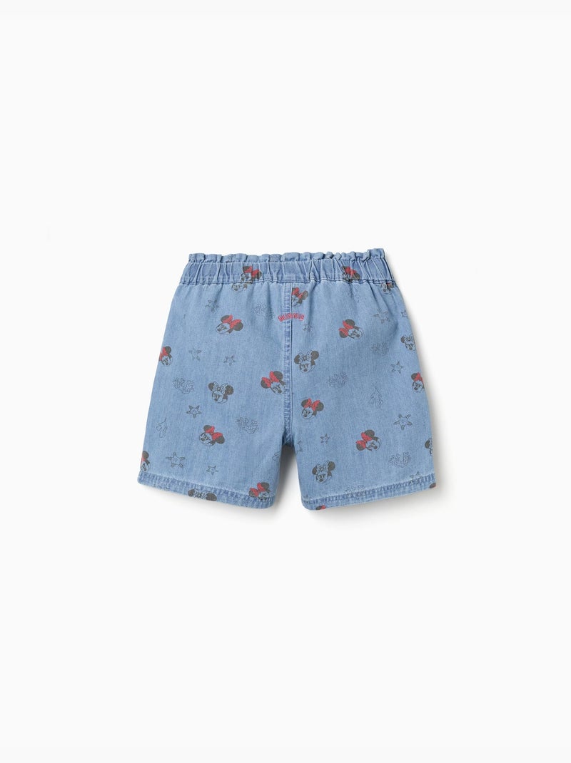 Pantalón corto vaquero con Minnie y cintura elástica Azul Azul - Kiabi