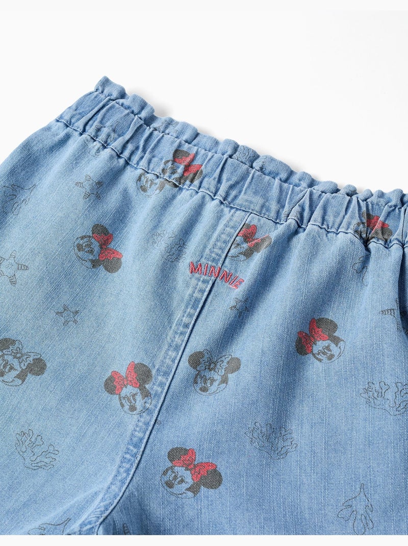 Pantalón corto vaquero con Minnie y cintura elástica Azul Azul - Kiabi