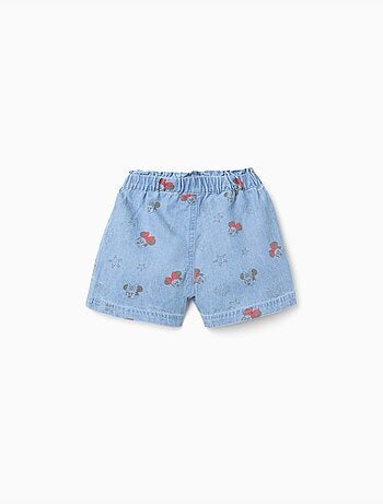 Pantalón corto vaquero con Minnie y cintura elástica