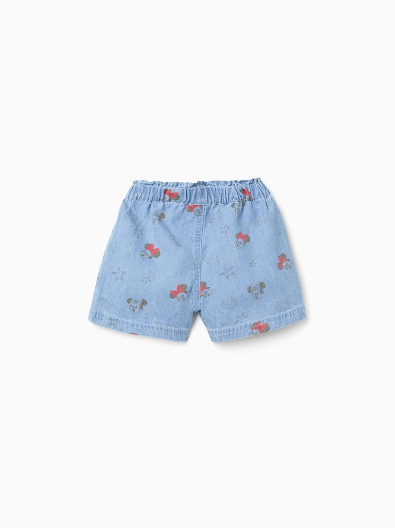 Pantalón corto vaquero con Minnie y cintura elástica Azul Azul - Kiabi