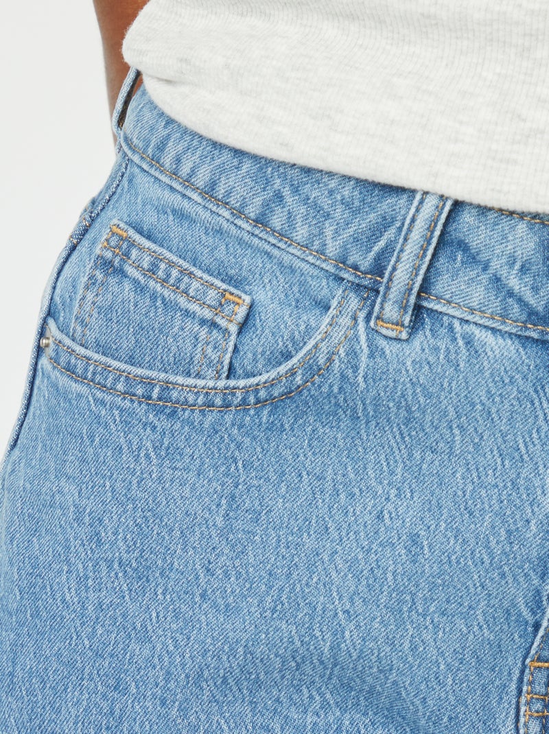 Pantalón corto vaquero de tiro alto AZUL - Kiabi
