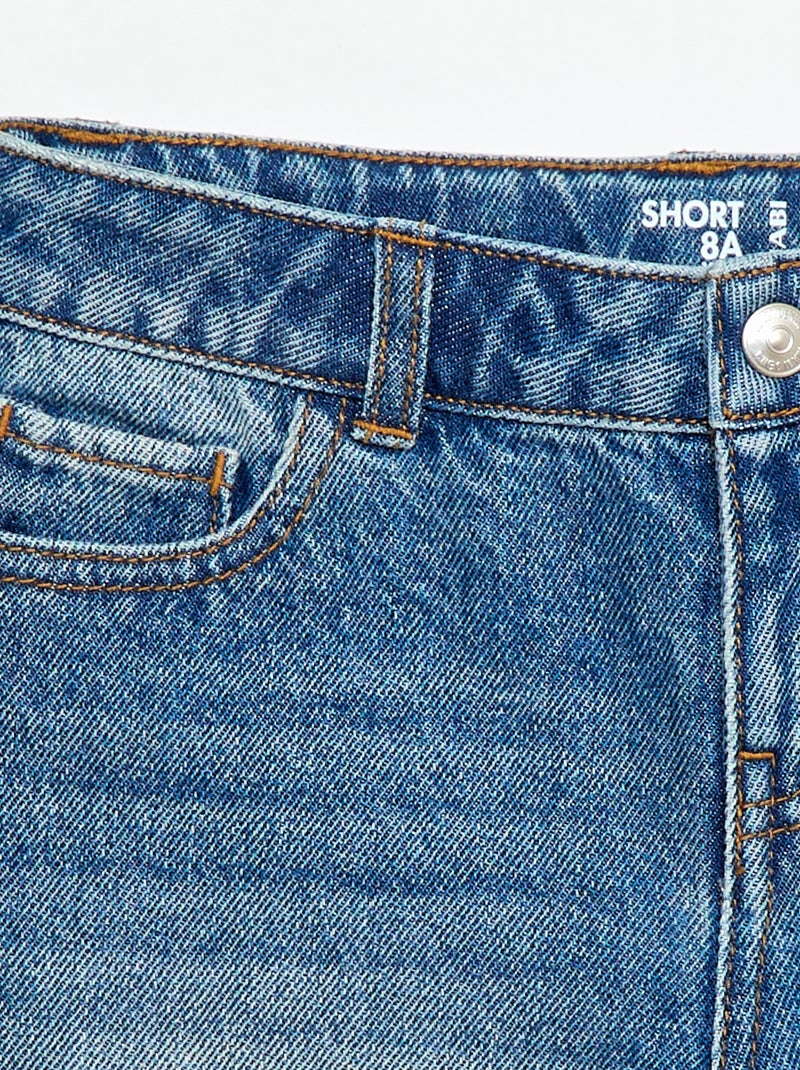 Pantalón corto vaquero de tiro alto Azul - Kiabi