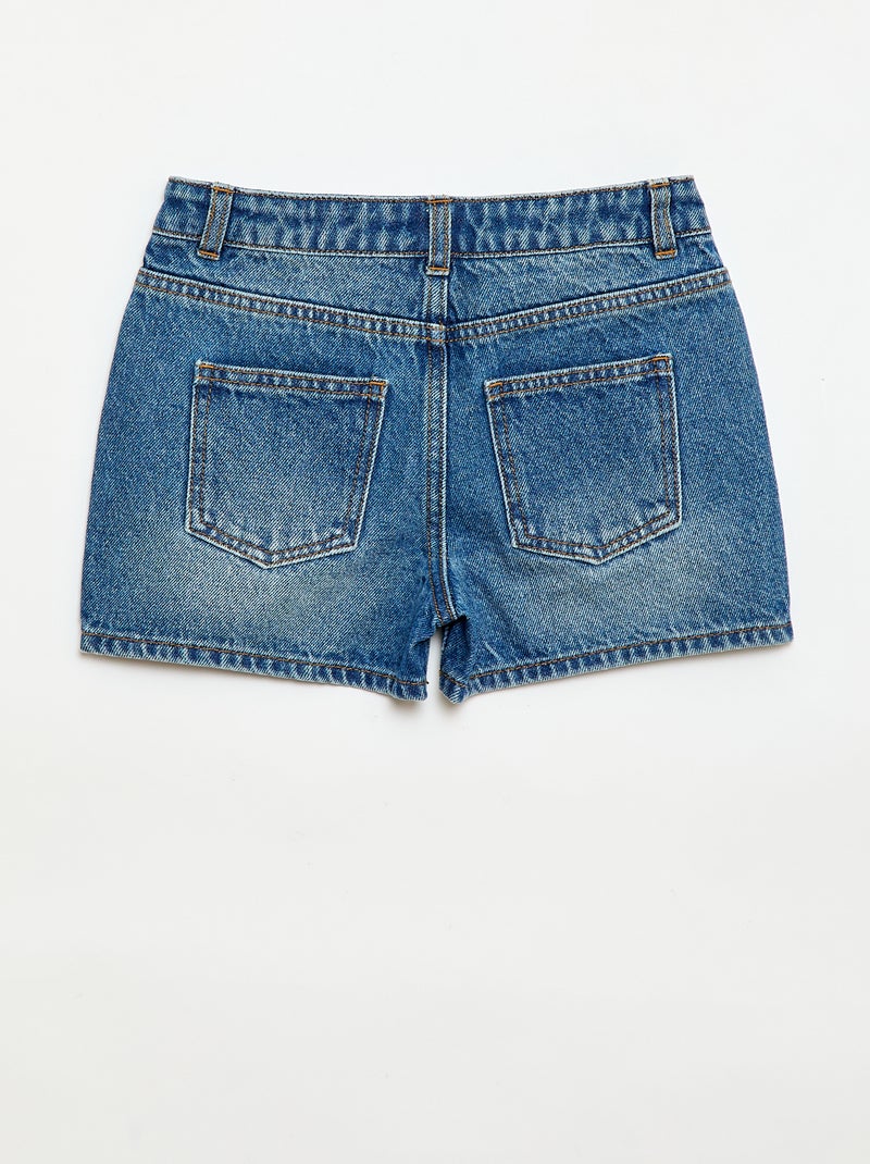 Pantalón corto vaquero de tiro alto Azul - Kiabi