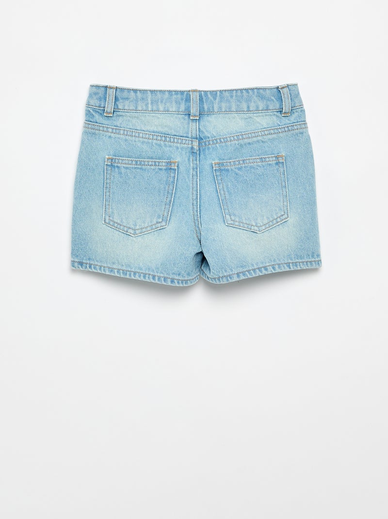 Pantalón corto vaquero de tiro alto Azul - Kiabi