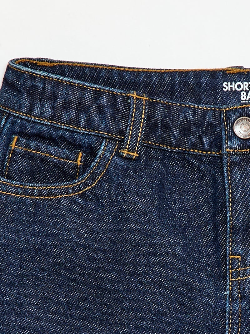 Pantalón corto vaquero de tiro alto Azul - Kiabi