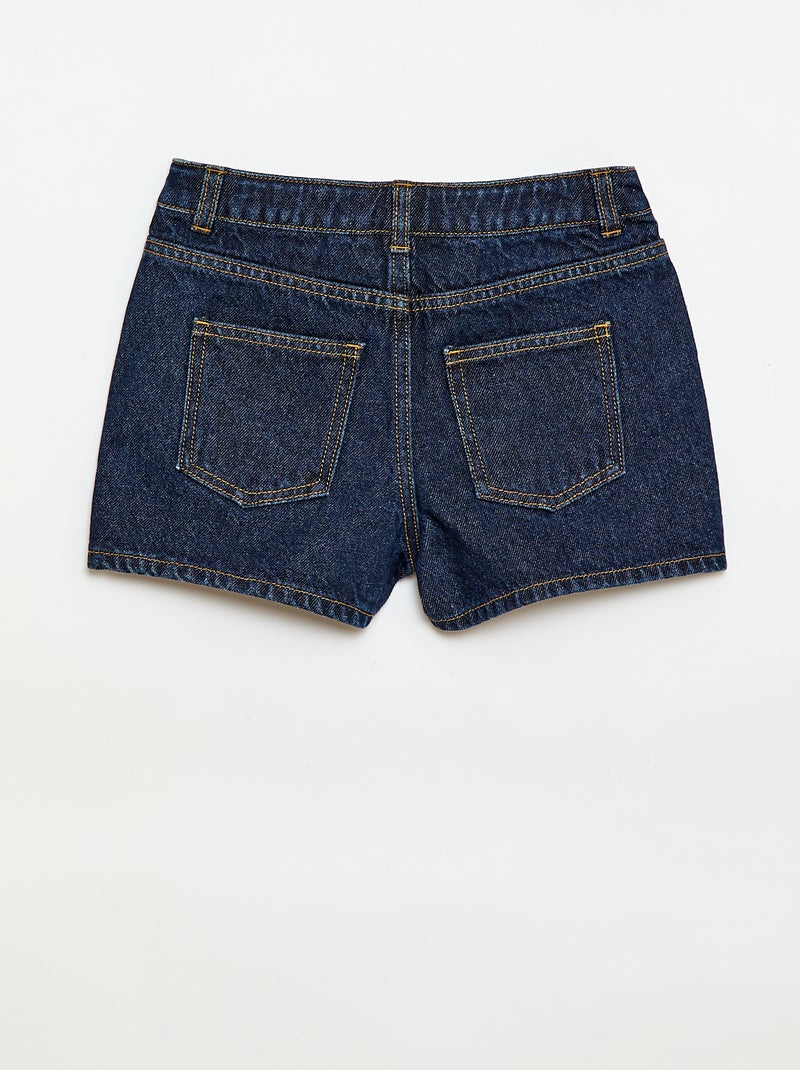 Pantalón corto vaquero de tiro alto Azul - Kiabi