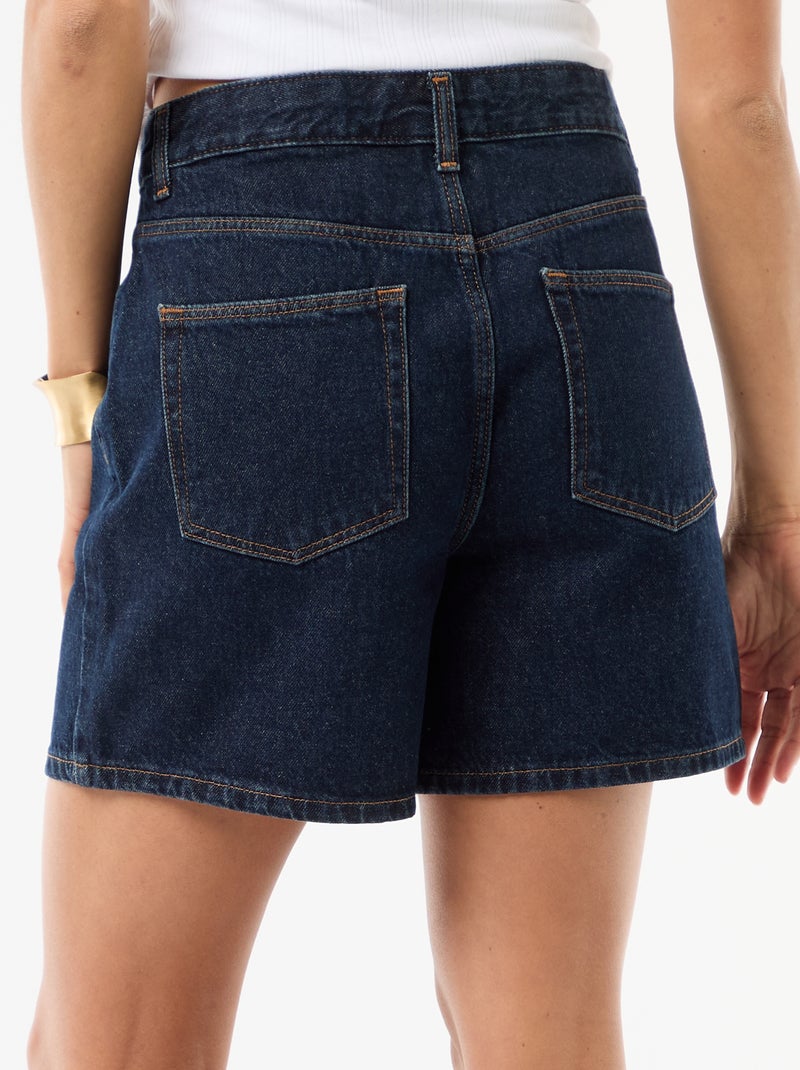 Pantalón corto vaquero de tiro alto Azul - Kiabi