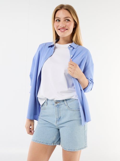 Pantalón corto vaquero de tiro alto - Kiabi