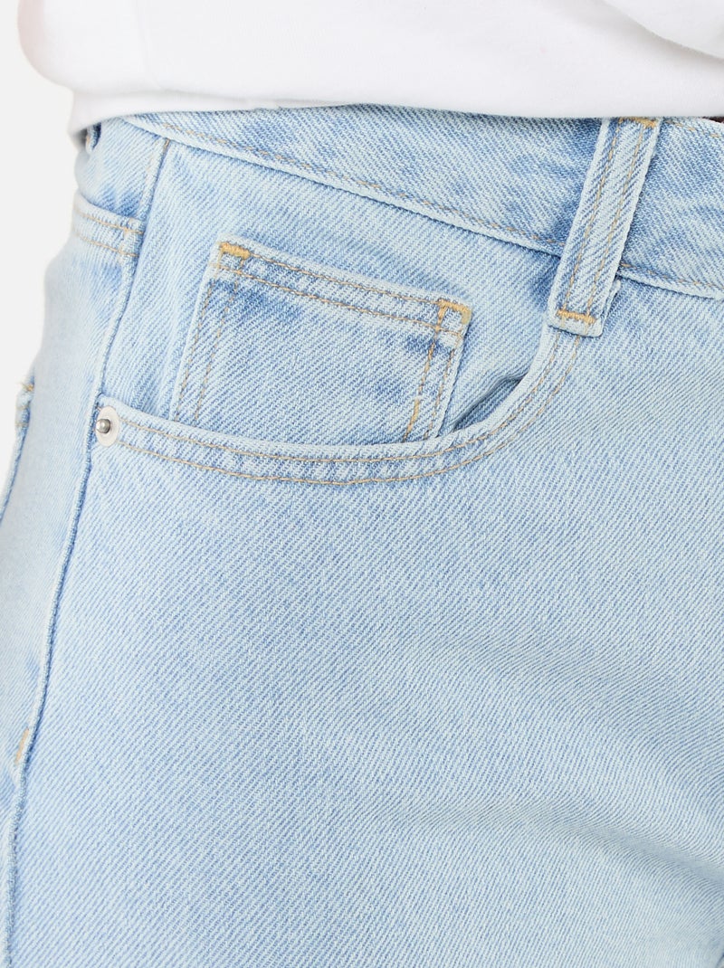 Pantalón corto vaquero de tiro alto Azul - Kiabi