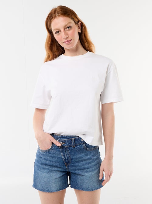 Pantalón corto vaquero de tiro alto - Kiabi