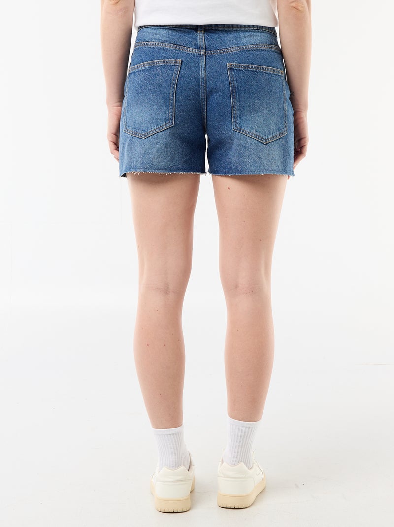 Pantalón corto vaquero de tiro alto Azul - Kiabi