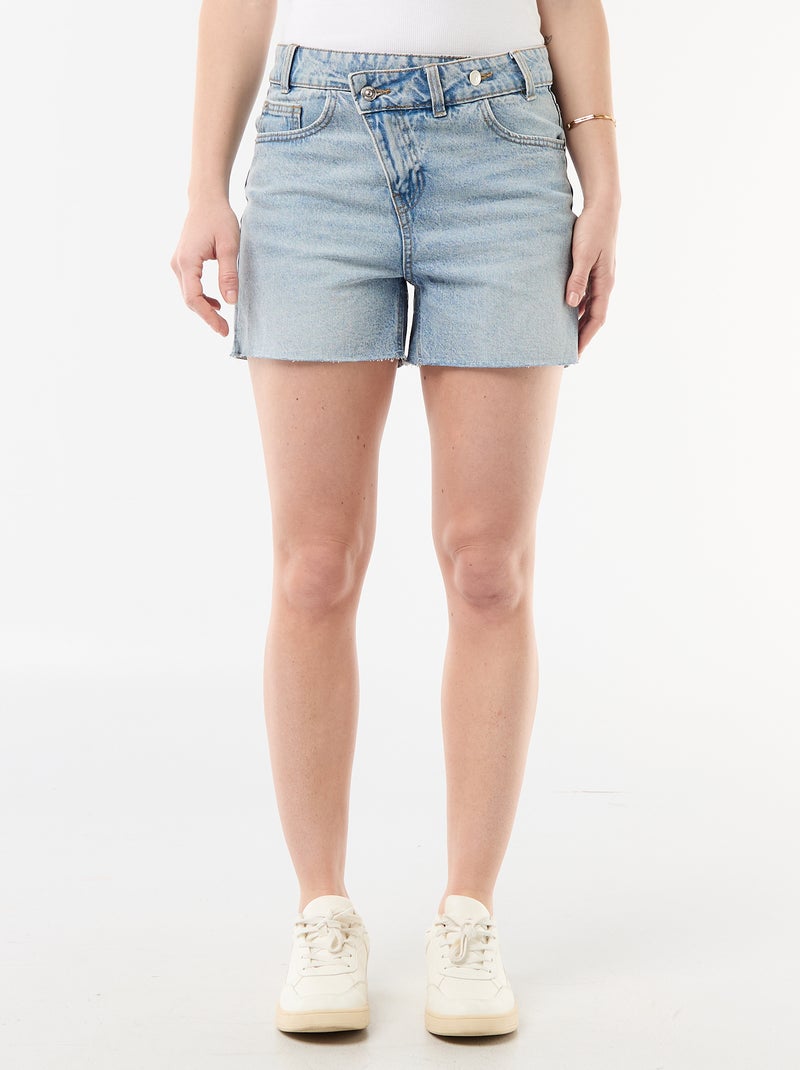 Pantalón corto vaquero de tiro alto Azul - Kiabi