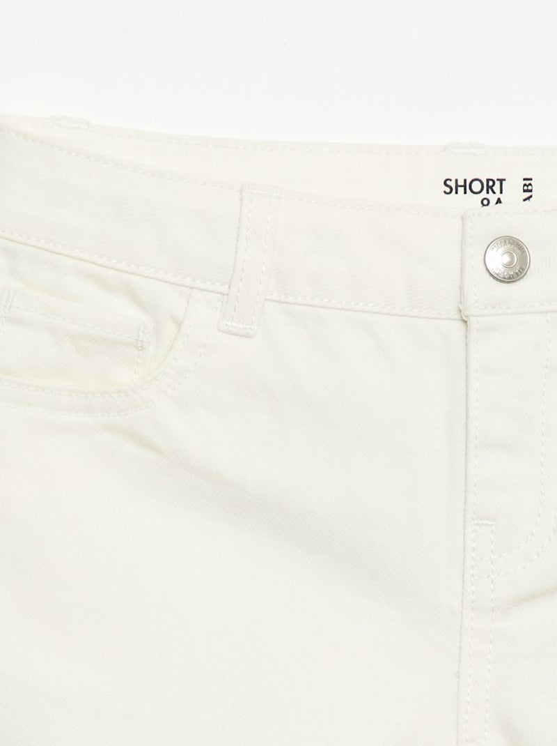 Pantalón corto vaquero de tiro alto Blanco - Kiabi