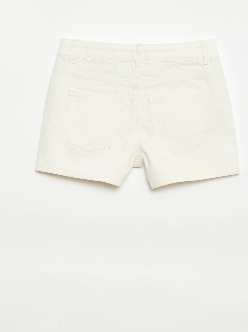 Pantalón corto vaquero de tiro alto Blanco - Kiabi