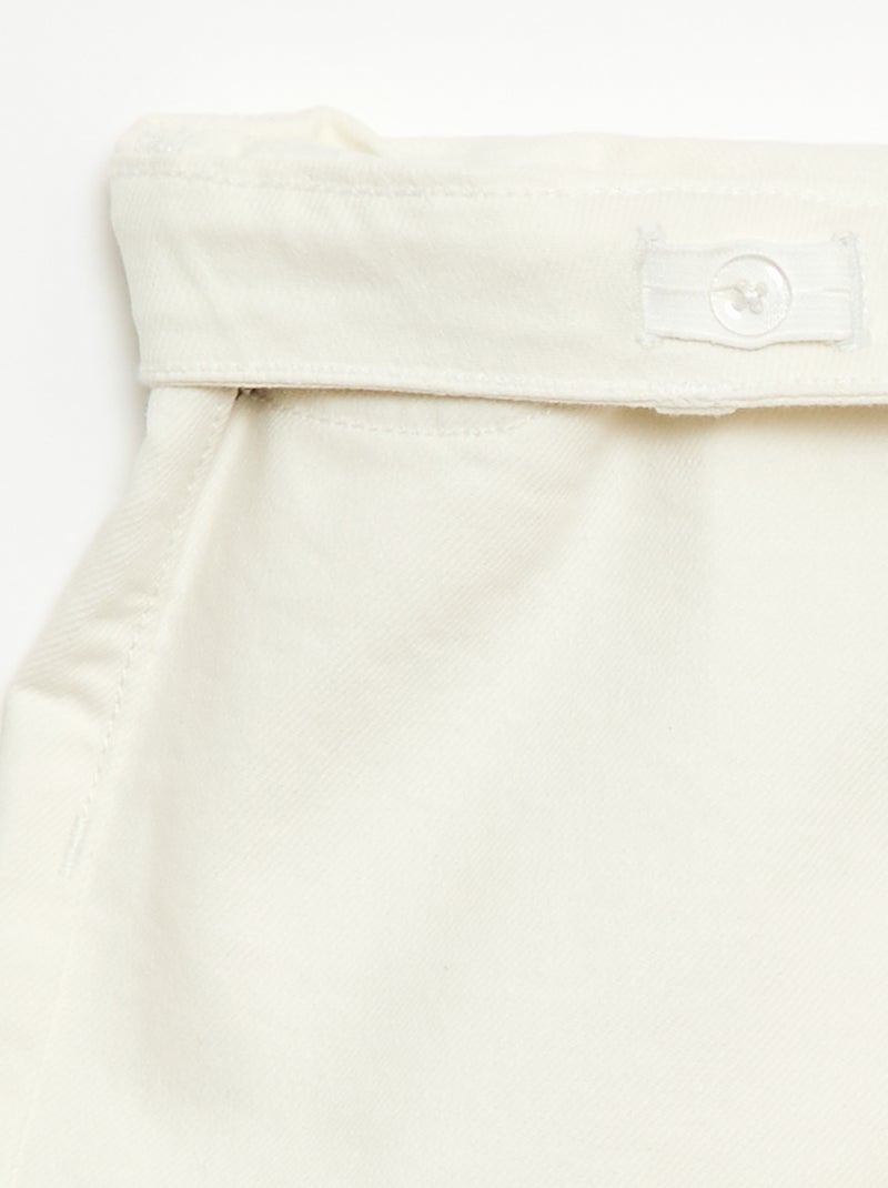Pantalón corto vaquero de tiro alto Blanco - Kiabi