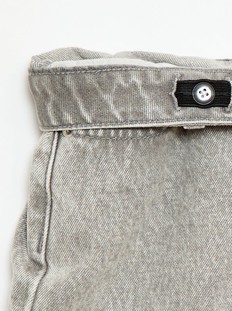 Pantalón corto vaquero de tiro alto Gris - Kiabi