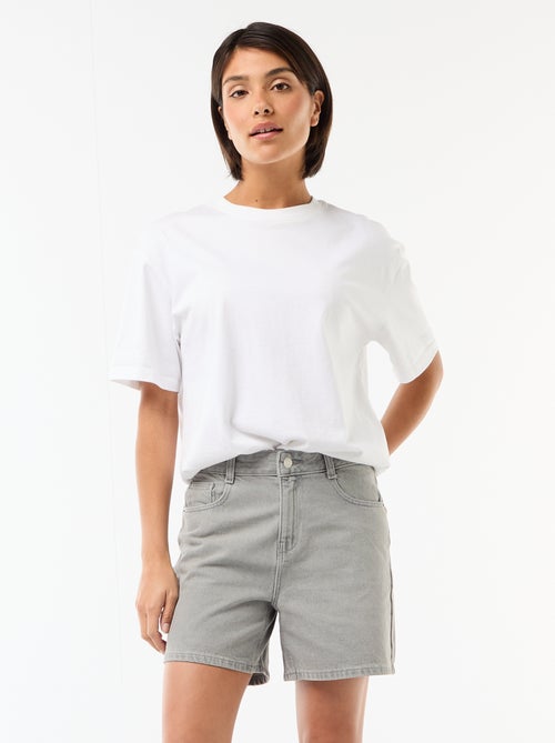 Pantalón corto vaquero de tiro alto - Kiabi