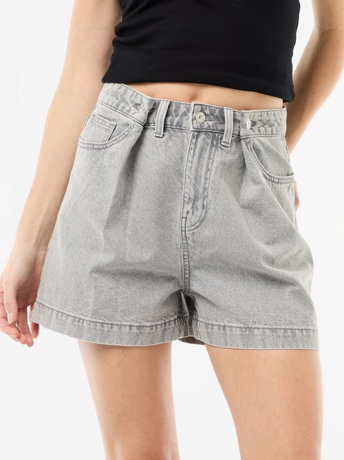 Pantalón corto vaquero de tiro alto - Kiabi