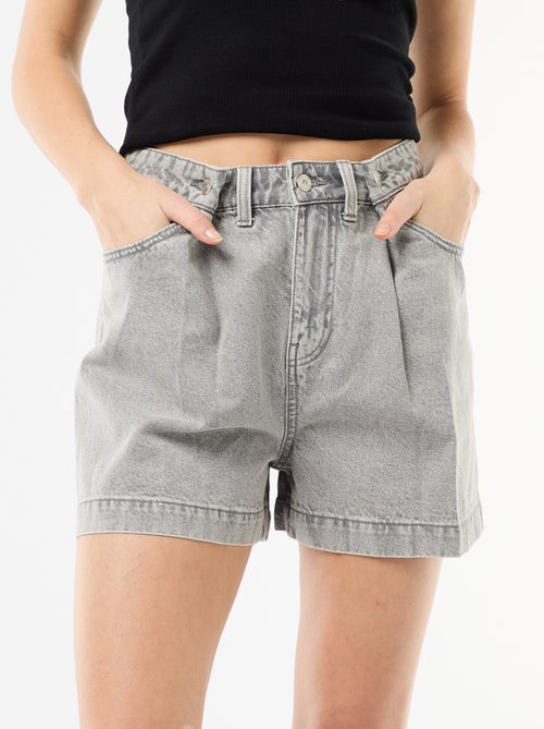 Pantalón corto vaquero de tiro alto - Kiabi