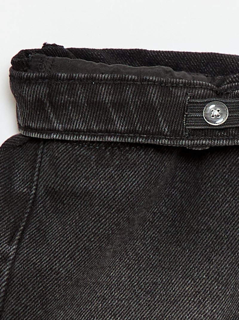 Pantalón corto vaquero de tiro alto Negro - Kiabi