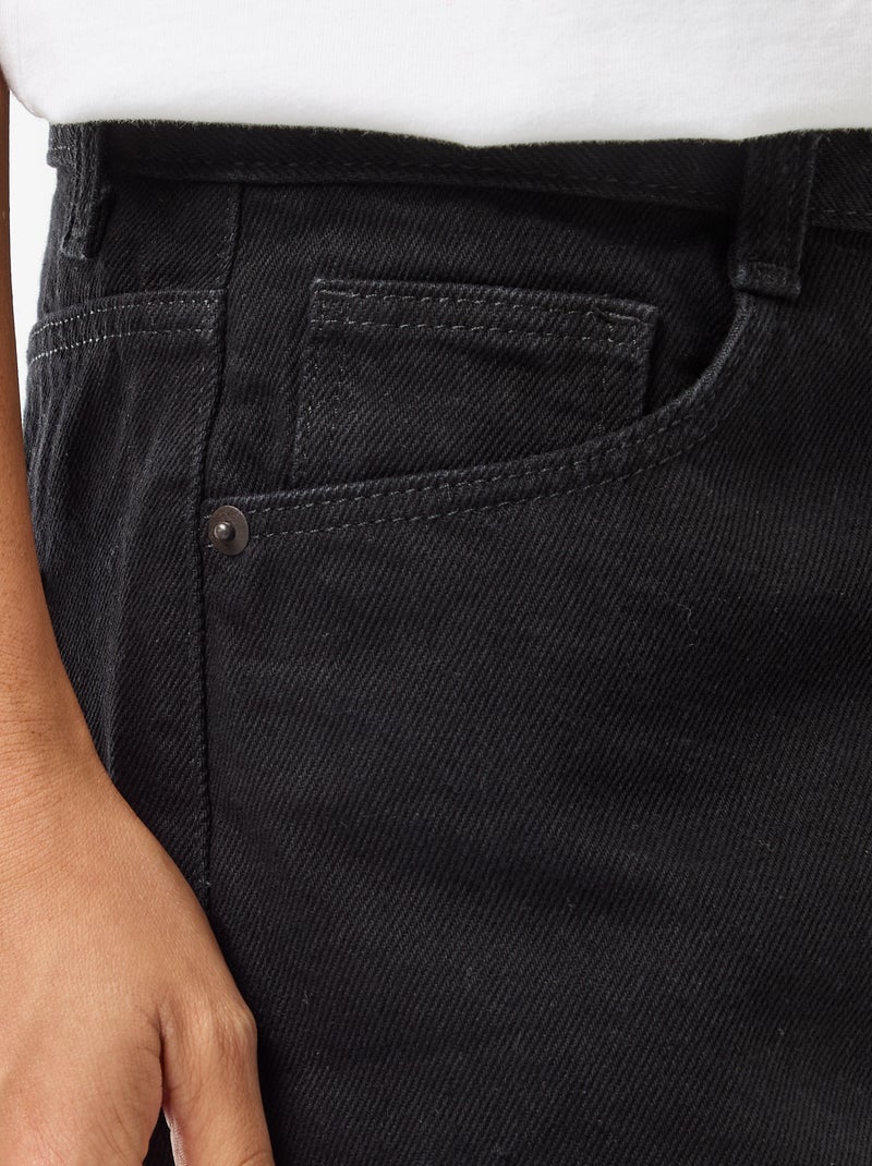 Pantalón corto vaquero de tiro alto Negro - Kiabi