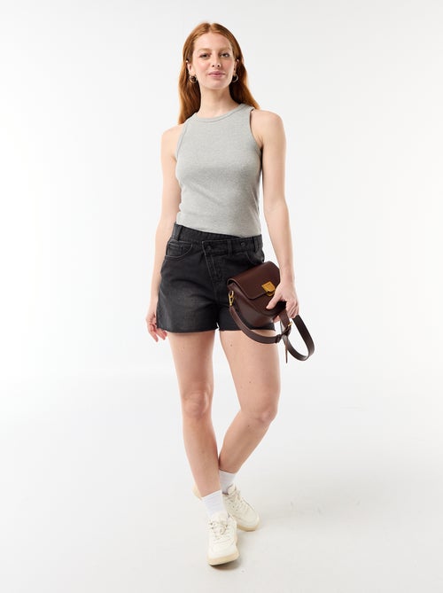 Pantalón corto vaquero de tiro alto - Kiabi