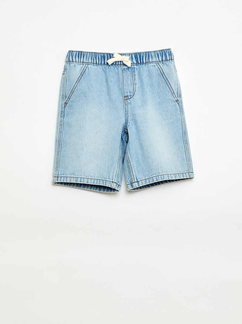 Pantalón corto vaquero elástico Azul - Kiabi